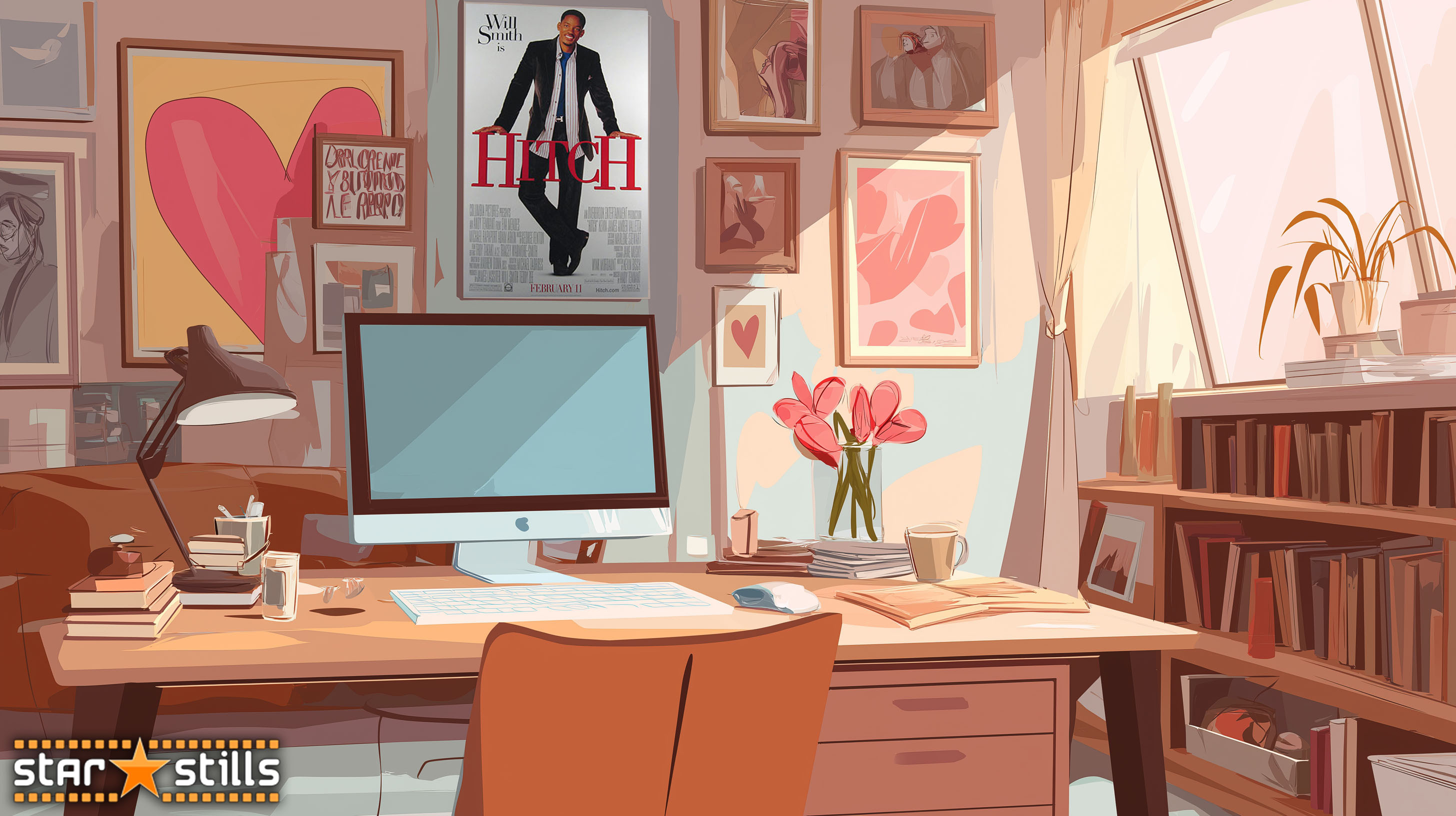 Choose a poster that inspires you but doesn't distract from work. 